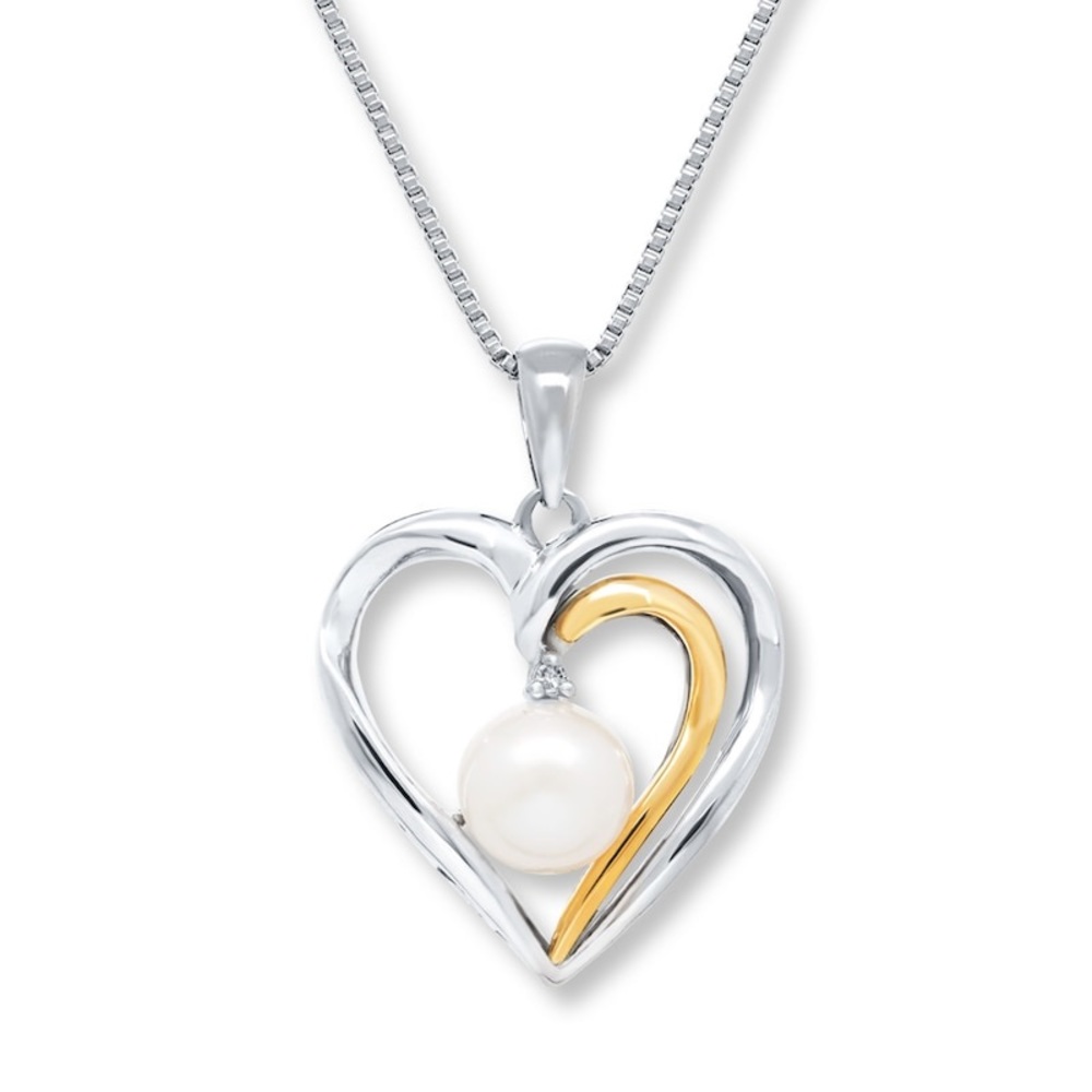 Jared Heart/ Pearl two toned necklace💕